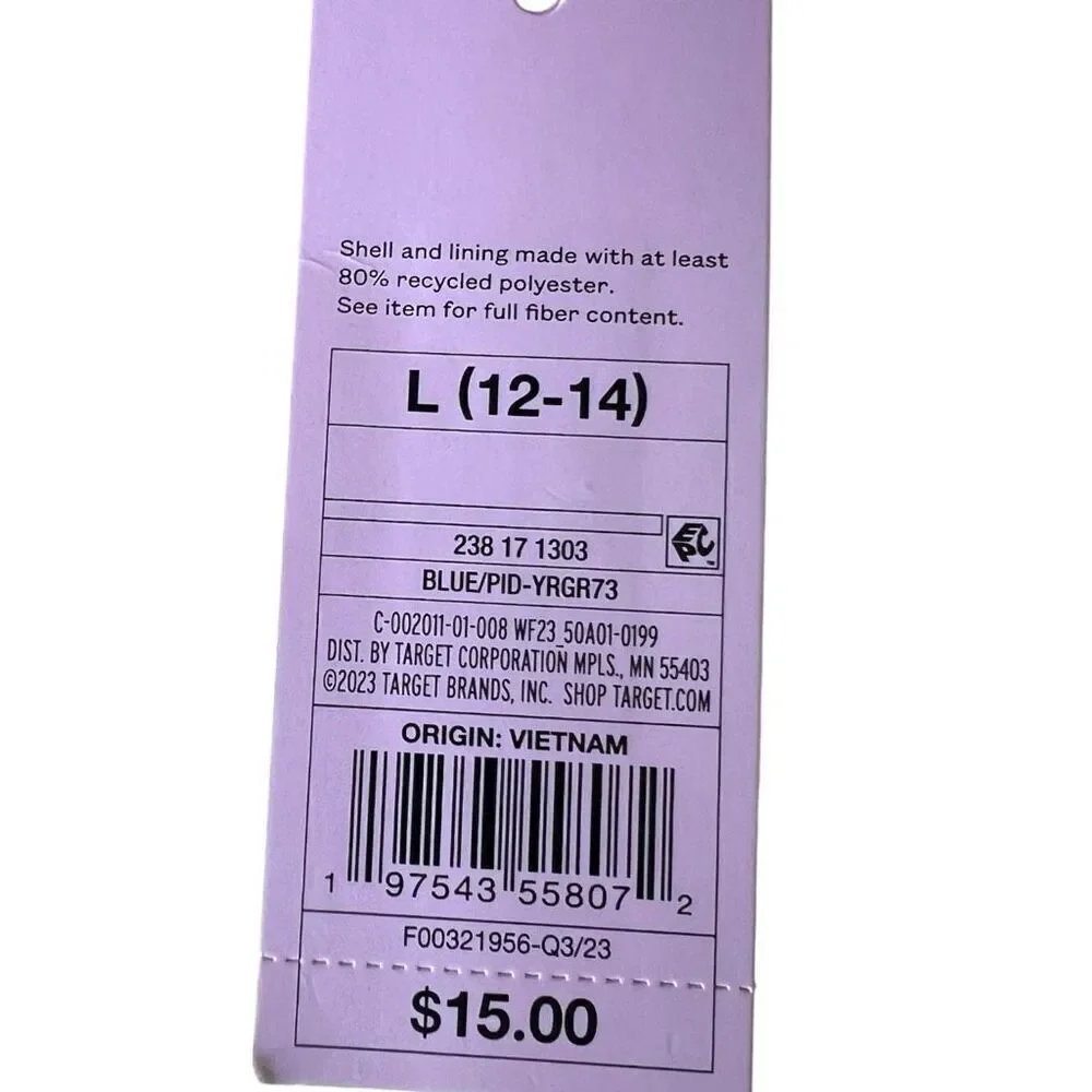 NEW Wild Fable Side Tab Extra Cheeky High Leg Blue Bikini Bottom L - Picture 5 of 6